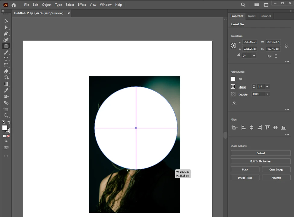 como cortar imagem no Adobe Illustrator