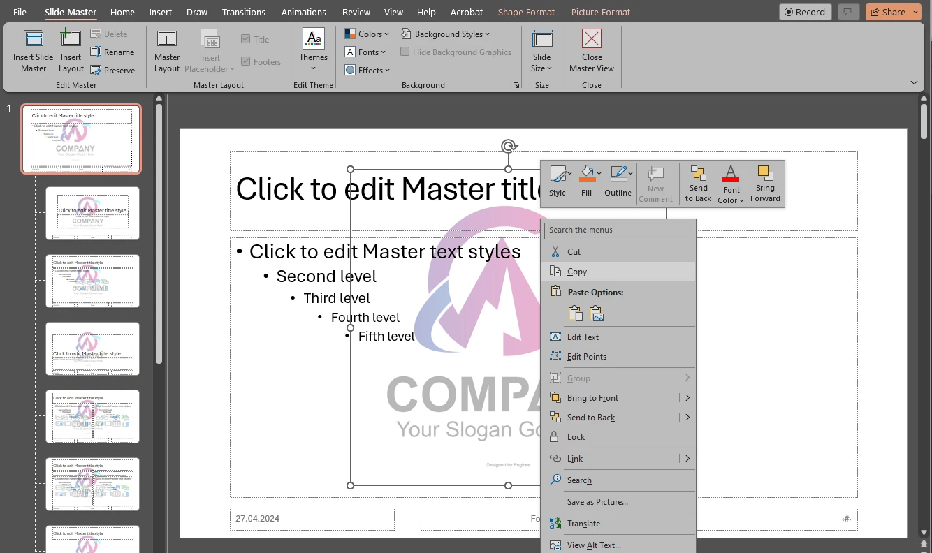 how to insert watermark in powerpoint