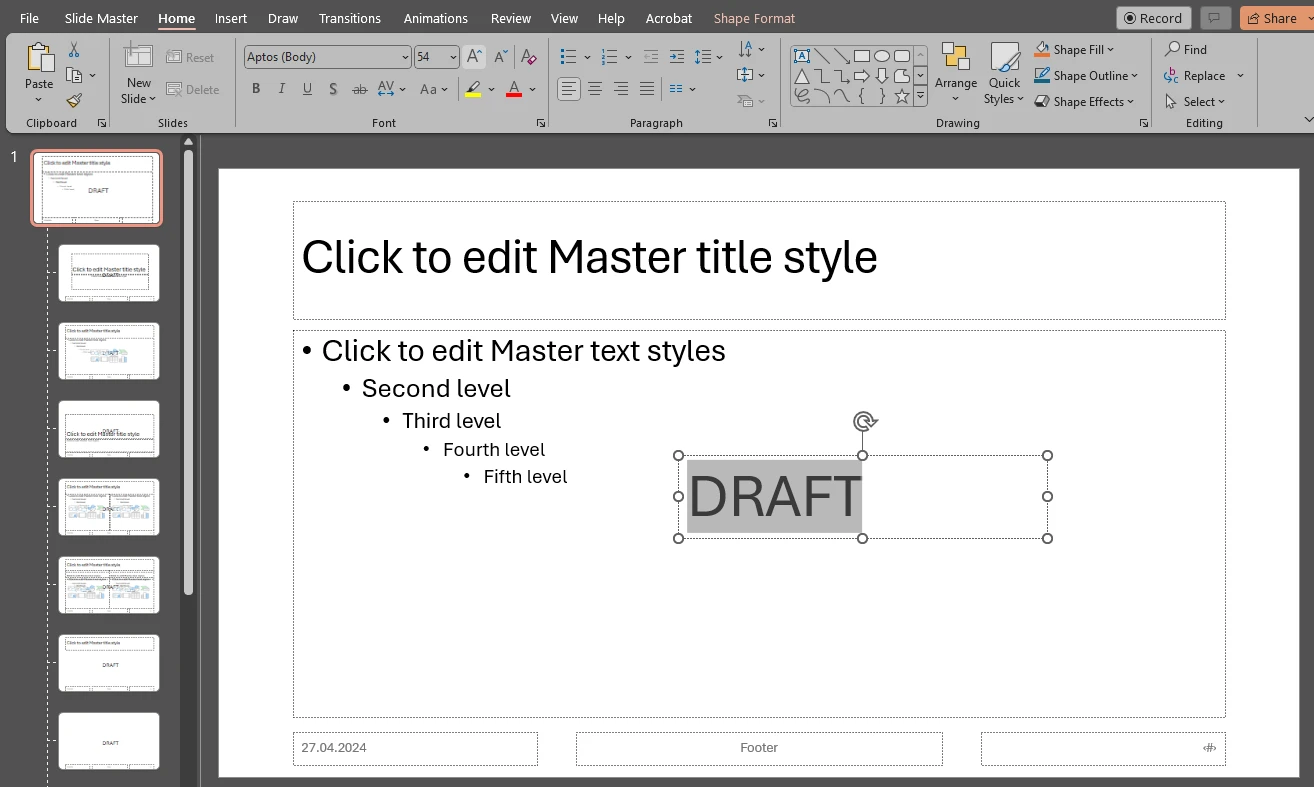 draft watermark powerpoint