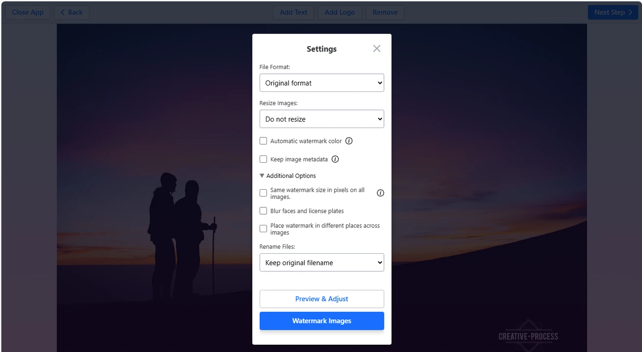 how to create a watermark for photos